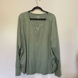 Torrid Active Top Womens 5 Ruched Sides Long‎ Sleeve Soft EUC